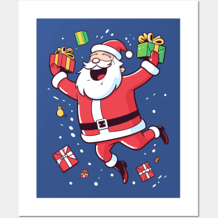 Pop Art Santa: A Colorful and Cheerful Christmas Illustration Posters and Art